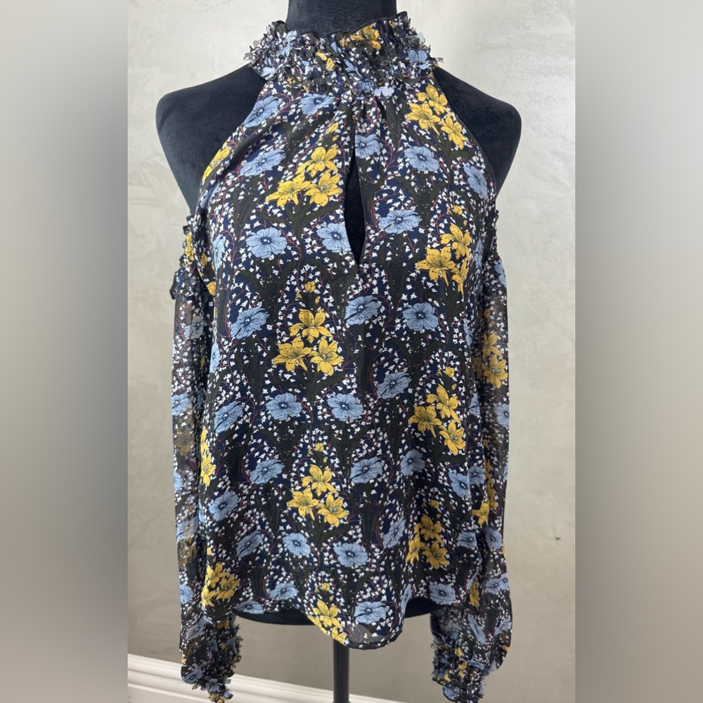 *NWT* FOXIEDOX FLORAL HALTER OPEN SHOULDER BLOUSE